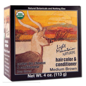 Light Mountain, Natural Hair Color And Conditioner Medium Brown, 4 Oz