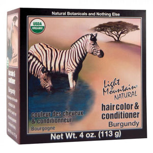 Light Mountain, Natural Hair Color and Conditioner, Burgundy, 4 Oz