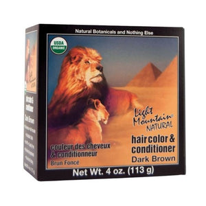 Light Mountain, Natural Hair Colour And Conditioner Dark Brown, 4 Oz