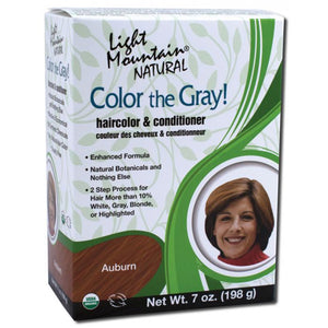 Light Mountain, Color the Gray Natural Haircolor And Conditioner Auburn, Auburn 7 Oz