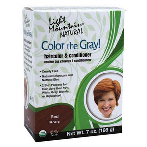Light Mountain, Color the Gray Natural Haircolor And Conditioner Red, Red 7 Oz