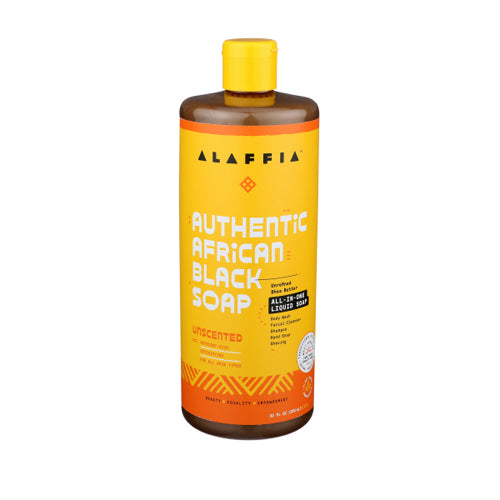 Alaffia, Authentic African Black Soap All-In-One Unscented, 32 Oz