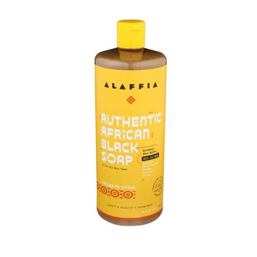 Alaffia, Authentic Tangerine Citrus African Black Liquid Soap, 32 Oz