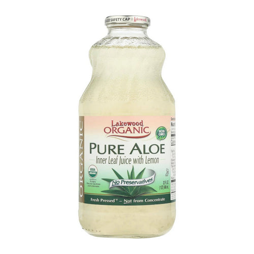 Lakewood Organic, Organic Pure Aloe Juice Lemon, 32 Oz