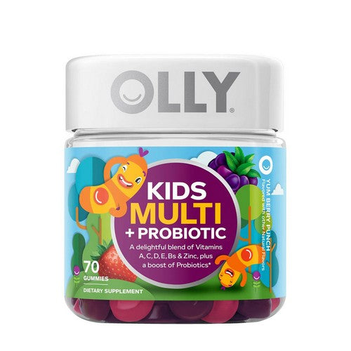 Olly, Kids' Multivitamin Plus Probiotic Gummiescberry Punch, 0, 70 Gummies