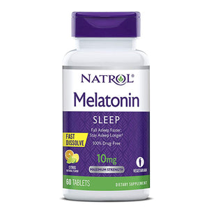 Natrol, Fast Dissolve Melatonin Citrus Punch, 10 Mg, 60 Tabs
