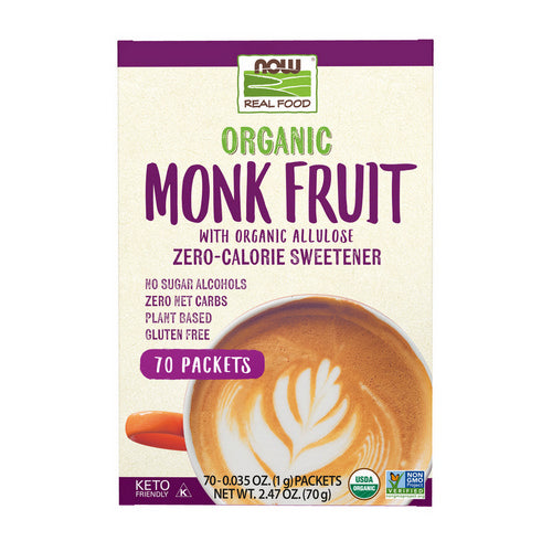 Now Foods, Monk Fruit With Allulose Organic Packets, 2.47 Oz