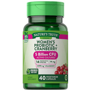 Nature's Truth, Women'S Daily Probiotic + Cranberry Vegetarian Capsules, 40 Tabs
