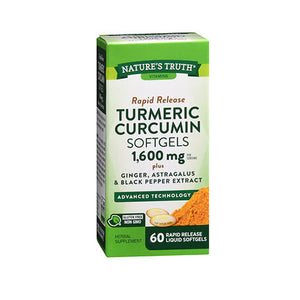 Nature's Truth, Turmeric Curcumin Rapid Release Softgels, 1600 Mg, 60 Tabs