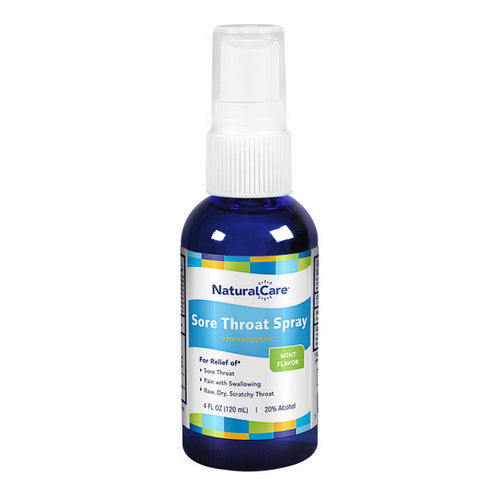 NatraBio, Sore Throat Spray Homeopathic Mint, 4 Oz