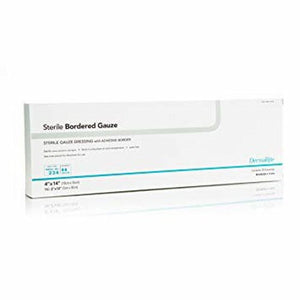 DermaRite, Adhesive Dressing DermaRite  4 X 14 Inch Gauze Rectangle White Sterile, Box Of 25