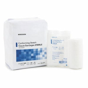 McKesson, Conforming Stretch Gauze Bandages Sterile  4 In X 4 1/10 Yard, Case Of 8