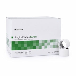 McKesson, Medical Tape McKesson Paper 1 Inch X 1-1/2 Yard White NonSterile, Case Of 8