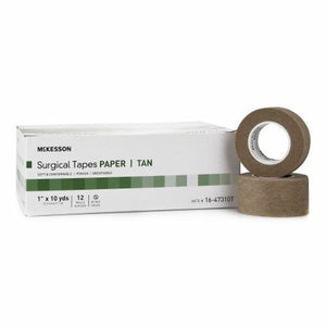McKesson, Medical Tape McKesson Paper 1 Inch X 10 Yard Tan NonSterile, Box Of 12