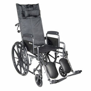 McKesson, Reclining Wheelchair McKesson Desk Length Arm Padded, Removable Arm Style Mag Wheel Black 20 Inch Se, Count of 1