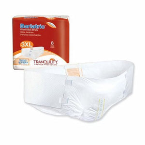 Tranquility, Unisex Adult Incontinence Brief Tranquility  Bariatric Tab Closure 3X-Large Disposable Heavy Absorbe, Count of 8