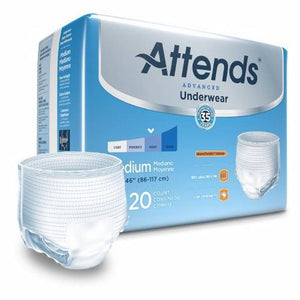 Attends, Unisex Adult Absorbent Underwear Advanced Pull On with Tear Away Seams Medium Disposable Heavy Absorbency, Count of 1