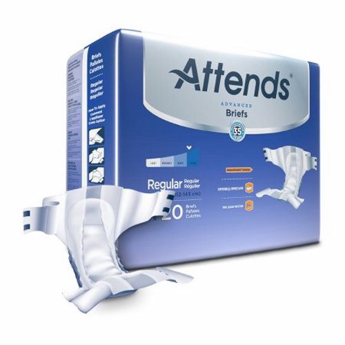 Attends, Unisex Adult Incontinence Brief Advanced Regular Disposable Heavy Absorbency, Count of 20