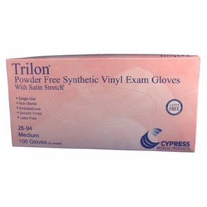 McKesson, Exam Glove Trilon  Medium NonSterile Vinyl Standard Cuff Length Smooth Clear Not Chemo Approved WITH, Box Of 100