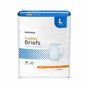 McKesson, Unisex Adult Incontinence Brief Classic Large Disposable Light Absorbency, Count of 18