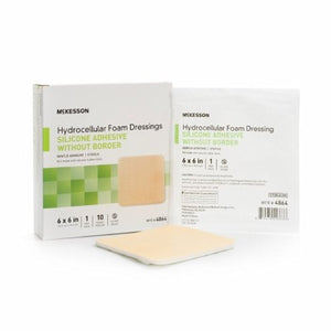 McKesson, Foam Dressing 6 X 6 Inch Without Border Film Backing Silicone Gel 4864, Case Of 20
