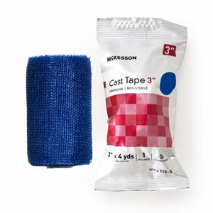 McKesson, Cast Tape 3 Inch X 12 Foot Fiberglass Blue 115-3B, Box Of 10