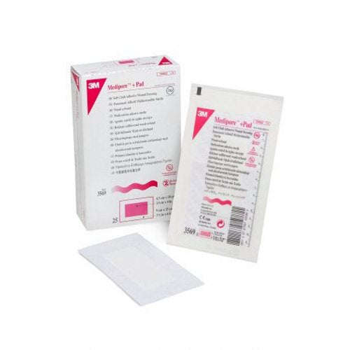 3M, Composite Dressing Medipore 3-1/2 X 6 Inch Rectangle Sterile Nonwoven Backing, Box Of 25