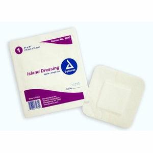 Dynarex, Adhesive Dressing Dynarex 4 X 4 Inch NonWoven / Cotton Square White Sterile, Box Of 25
