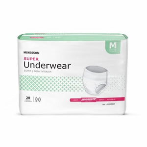 McKesson, Unisex Adult Absorbent Underwear Pull On with Tear Away Seams Medium Disposable Moderate Absorbency, Count of 20