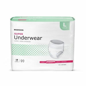McKesson, Unisex Adult Absorbent Underwear Pull On with Tear Away Seams Large Disposable Moderate Absorbency, Case Of 4