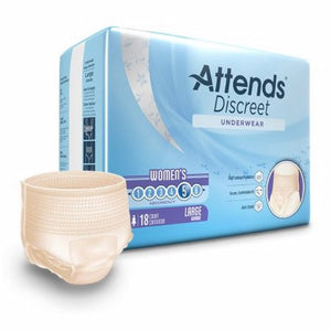 Attends, Female Adult Absorbent Underwear Discreet Pull On with Tear Away Seams Large, Count of 18