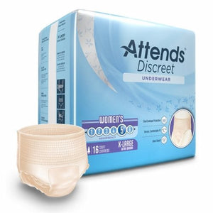 Attends, Female Adult Absorbent Underwear Discreet Pull On with Tear Away Seams X-Large, Case Of 4