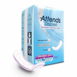 Attends, Discreet Bladder Control Pads 14-1/2 Inch Length Moderate Absorbency, Count of 20