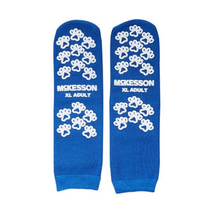 McKesson, Slipper Socks Unisex Adult X-Large Double Tread Single Patient Use Royal Blue 40-3816-001, 1 Pair