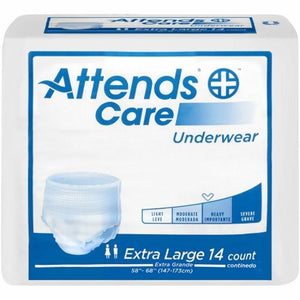 Attends, Disposable Underwear Pull On with Tear Away Seams X-Large Disposable Heavy Absorbency, Case Of 4