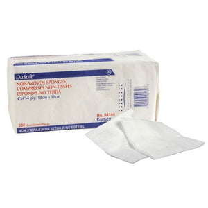 Derma e, NonWoven Sponge Dusoft Polyester / Rayon 4-Ply 4 X 4 Inch Square NonSterile, Pack Of 200