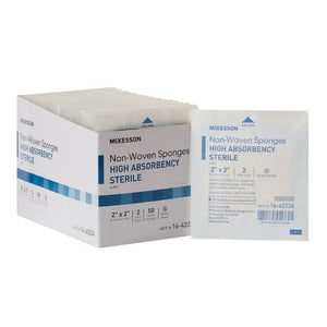 McKesson, NonWoven Sponge McKesson Polyester / Rayon 4-Ply 2 X 2 Inch Square Sterile, Case Of 30