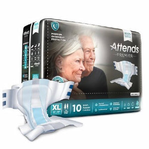 Attends, Premier Brief Unisex Adult Incontinence X-Large Disposable Heavy Absorbency, Case Of 4