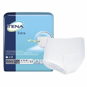 Tena, Unisex Adult Absorbent Underwear Pull On with Tear Away Seams X-Large 72425, Count of 12