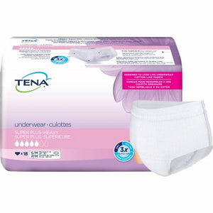 Tena, Women Super Plus Pull With Tear Adult Small And Medium Female Underwear, Count of 18