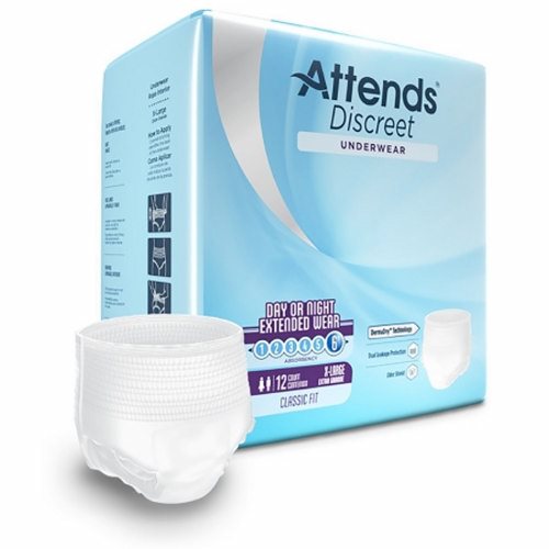 Attends, Unisex Adult Absorbent Underwear Overnight X-Large, Count of 12