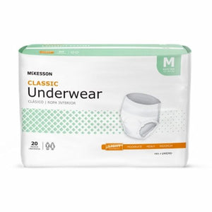 McKesson, Unisex Adult Absorbent Underwear Classic Pull On with Tear Away UWEMD, Count of 1