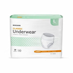 McKesson, Unisex Adult Absorbent Underwear Classic Pull On with Tear Away Seams Large Disposable Light Absorbency, Count of 1