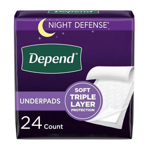 Kimberly Clark, Underpad Depend  Bed Protectors One Size Fits Most Disposable Tri-Loc Moderate Absorbency, Count of 24