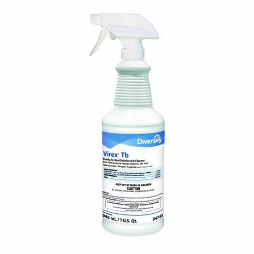 Diversey, Virex Tb Quaternary Based Trigger Spray Liquid Lemon Scent Surface Disinfectant Cleaner, 32 Oz