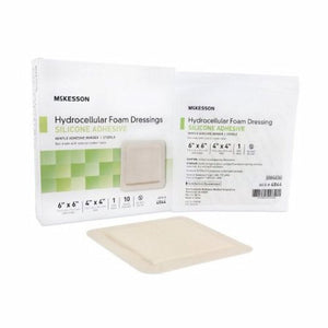 McKesson, Foam Dressing 6 X 6 Inch With Border Film Backing Silicone Gel 4844, 1 Each