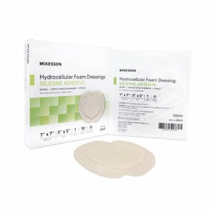 McKesson, Foam Dressing 7 X 7 Inch With Border Film Backing Silicone Gel 4845, 1 Each