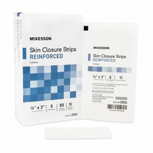 McKesson, Skin Closure Strip 1/8 X 3 Inch Nonwoven Material 3006, Box Of 50
