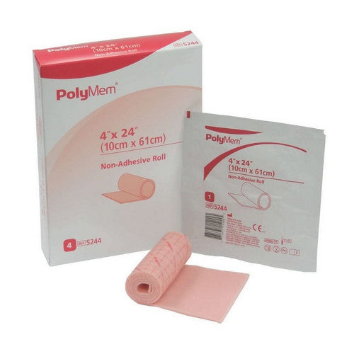 Polymem, Foam Dressing 4 X 24 Inch Without Border Film Backing Nonadhesive 5244, Box Of 4