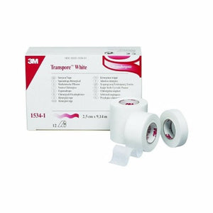3M, Medical Tape Transpore White 1 Inch X 10 Yard Plastic NonSterile, Case Of 10